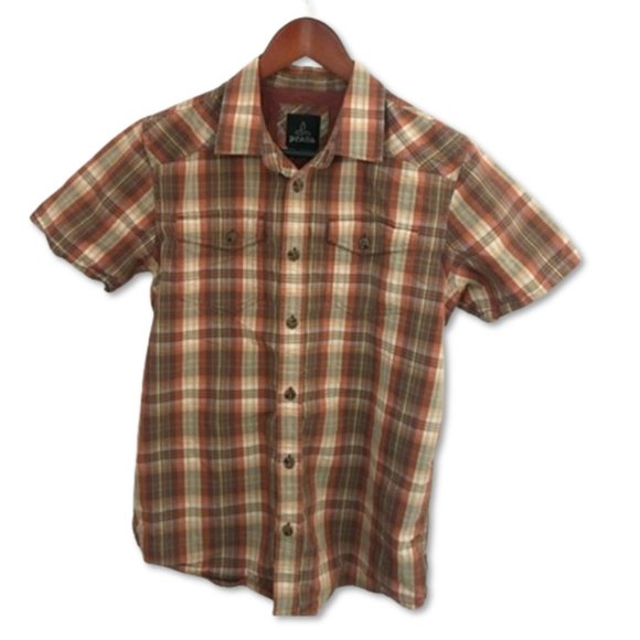 prAna Men’s Short Sleeve Button Down Shirt - Picture 1 of 6